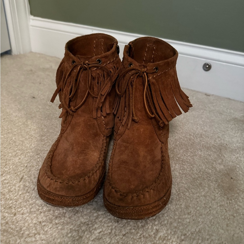 UGG Brown Fringe Moccasins for Women